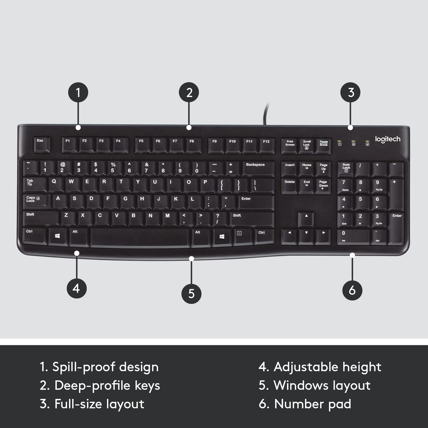 Logitech 2025 teclado k120